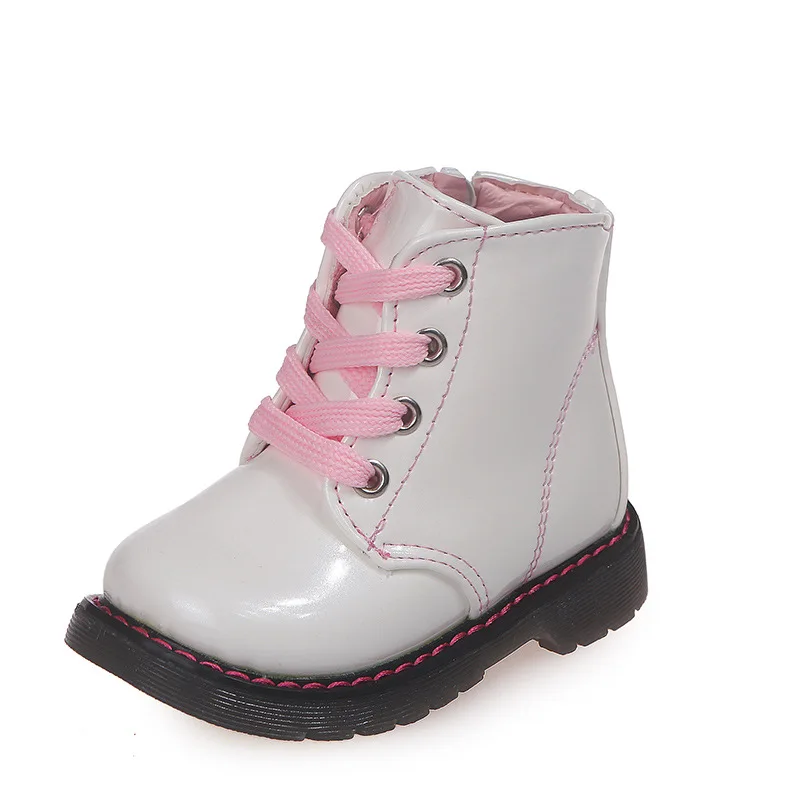 New Waterproof Children Autumn Boots For Baby Girl Fashion Ankle Patent Leather Boots Kids Princess Shoe 1 2 3 4 5 6 Year