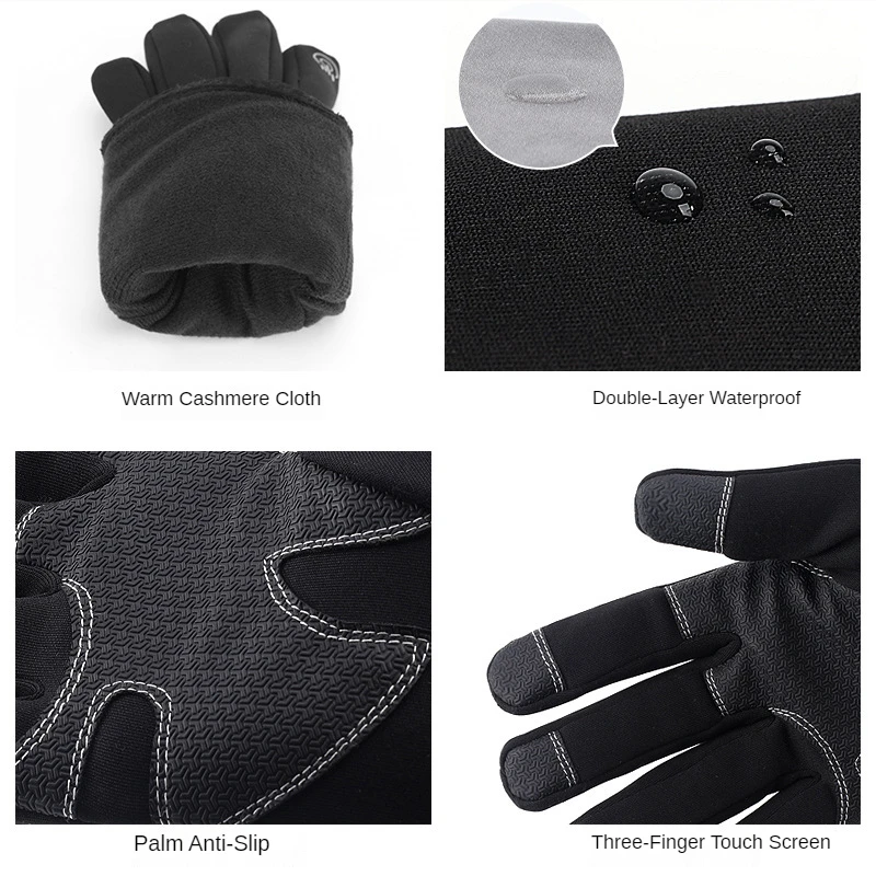 Youpin Winter Handschuhe Herren Touchscreen Wasserdicht Winddicht Skifahren Kalten Handschuh Warme Lange Handgelenk Outdoor-sportarten Reiten Zipper Handschuh