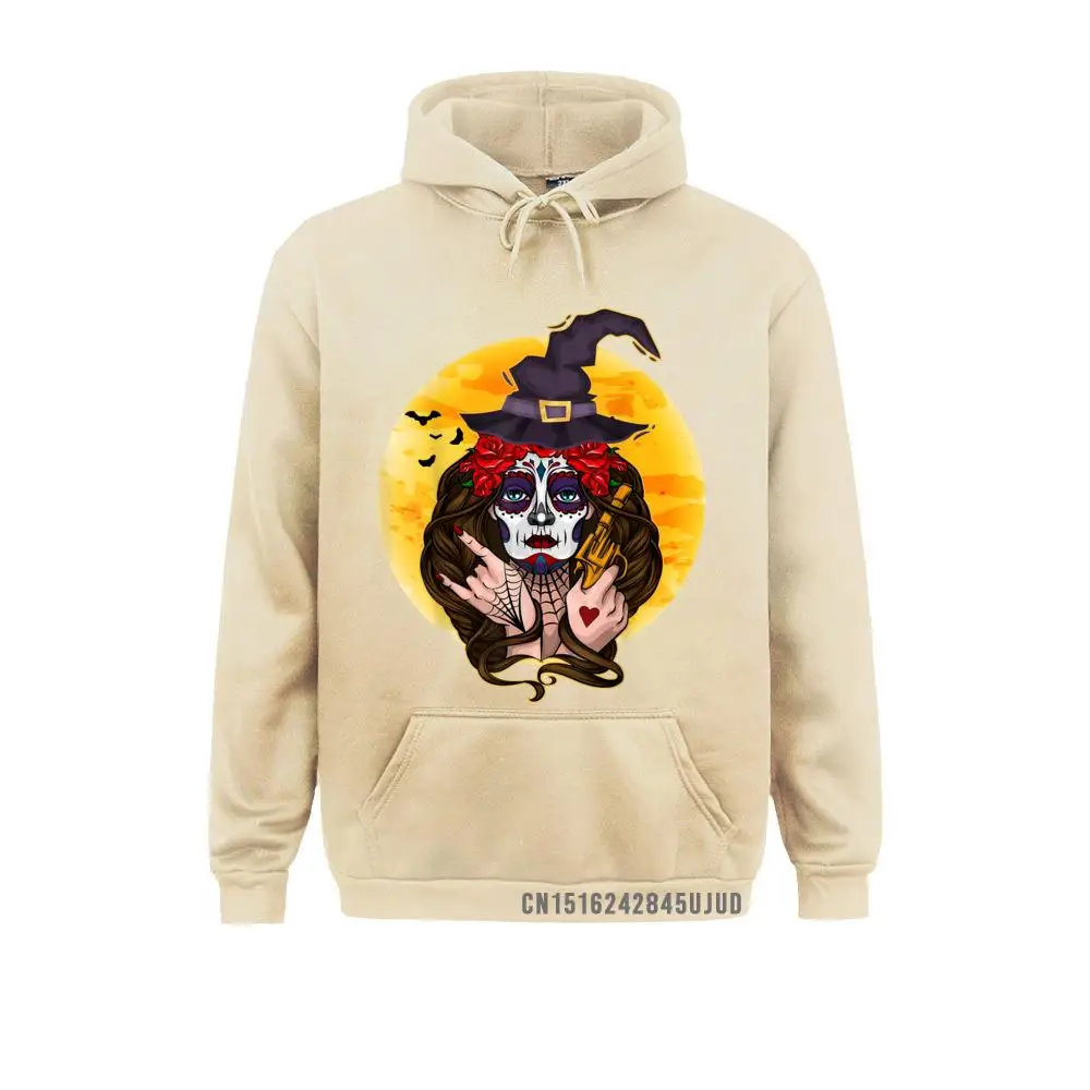 Day Of The Dead Dia De Los Muertos Halloween Witch Gun Girl Pullover Classic Hoodies For Men New Coming Mother Day Sweatshirts