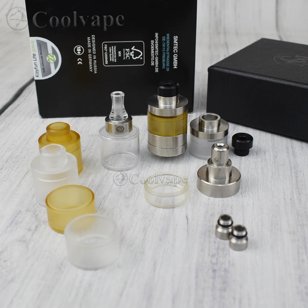 Наливным бачком Kayfun Lite плюс 2021 MTL RTA электронная сигарета испаритель 22 мм/24 мм Диаметр 316ss Одиночная катушка перестраиваемая Танк против penodat v2/ka v9 распылитель