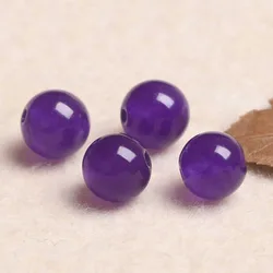 4A Natural Purple Chalcedony Single Bead DIY Beads Jewelry Making
