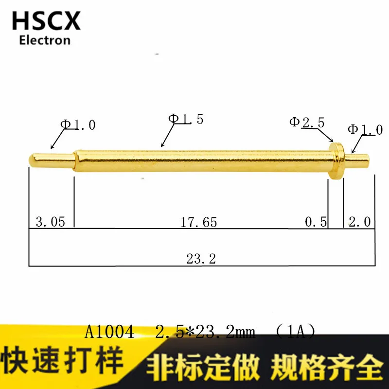 

High Current Copper Pillar Copper Car Copper Plug Probe Conductive Top Test Pogo Pin Gold-plated Copper A1004