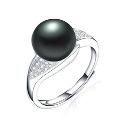 HENGSHENG Lighting Shape Zircon Lovely Ring 925 Silver Jewelry For Women Natural Freshwater Pearl Bread Round Fine Wedding Gifts