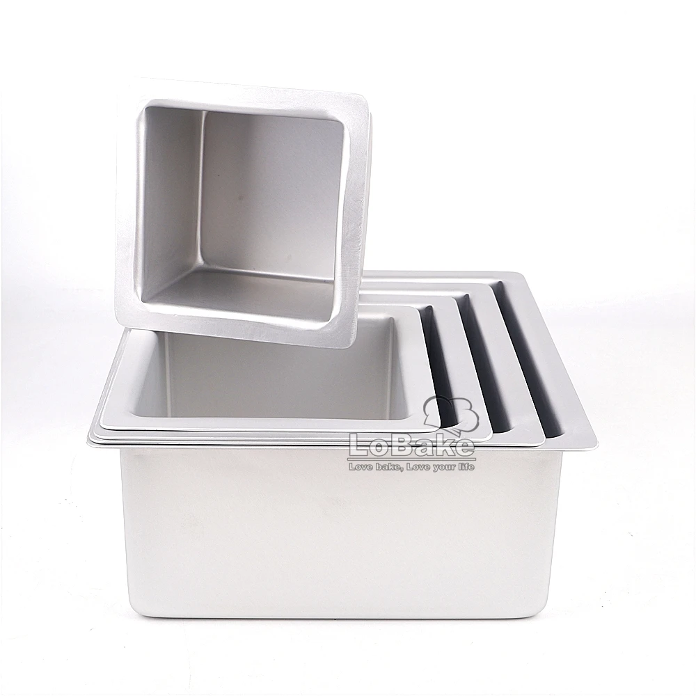 4 5 6 7 8 inches inside width square cube shape smooth anodizing aluminium ancient taste cake mold toast maker DIY oven bakeware - view 4