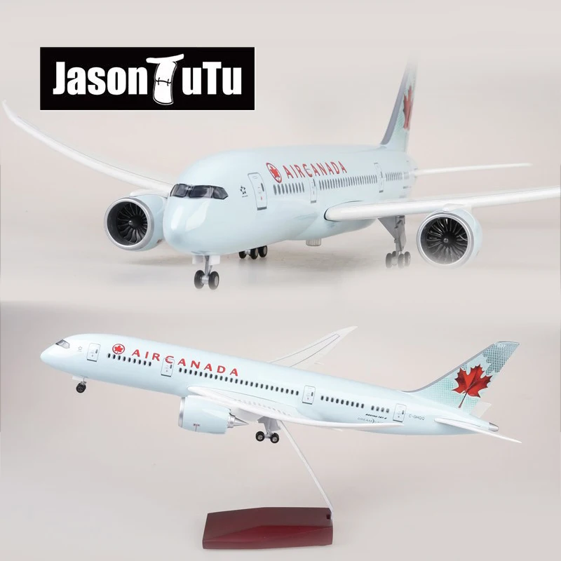 

JASON TUTU 43cm Air Canada Boeing b787 Airplane Model Aircraft 1/160 Scale Diecast Resin Light and Wheel Plane Gift Collection