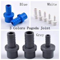 5Pcs 20mm 25mm 32mm to 5/8/10/12/14/16/18/20/25mm  PVC Hose Connector Garden Irrigation Fittings Hard Tube Plastic Pagoda Joint