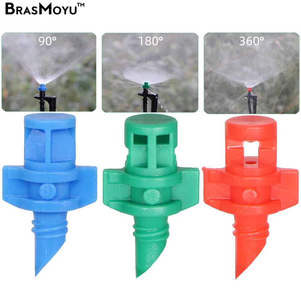 

BRASMOYU 63PCS 90/180/360 Degree Refraction Nozzle Garden Sprinkler Agriculture Irrigation Plant Spray Mist Nozzle