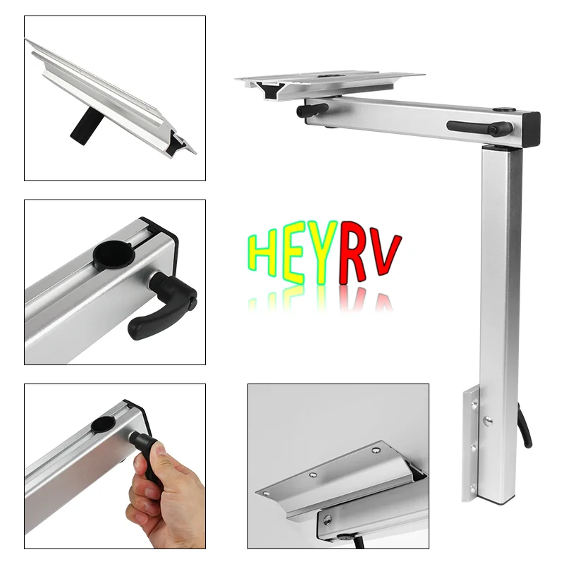 

HEYRV Adjustable Desk Table Mounting Bracket Swivel Table Leg