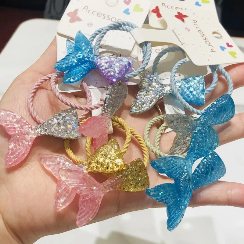 2 szt. Syrenka ogon rozgwiazda dzieci elastyczne opaski do włosów kucyk Holder gumki do włosów z pałąkiem na głowę Scrunchie akcesoria do włosów dla dziewczynek