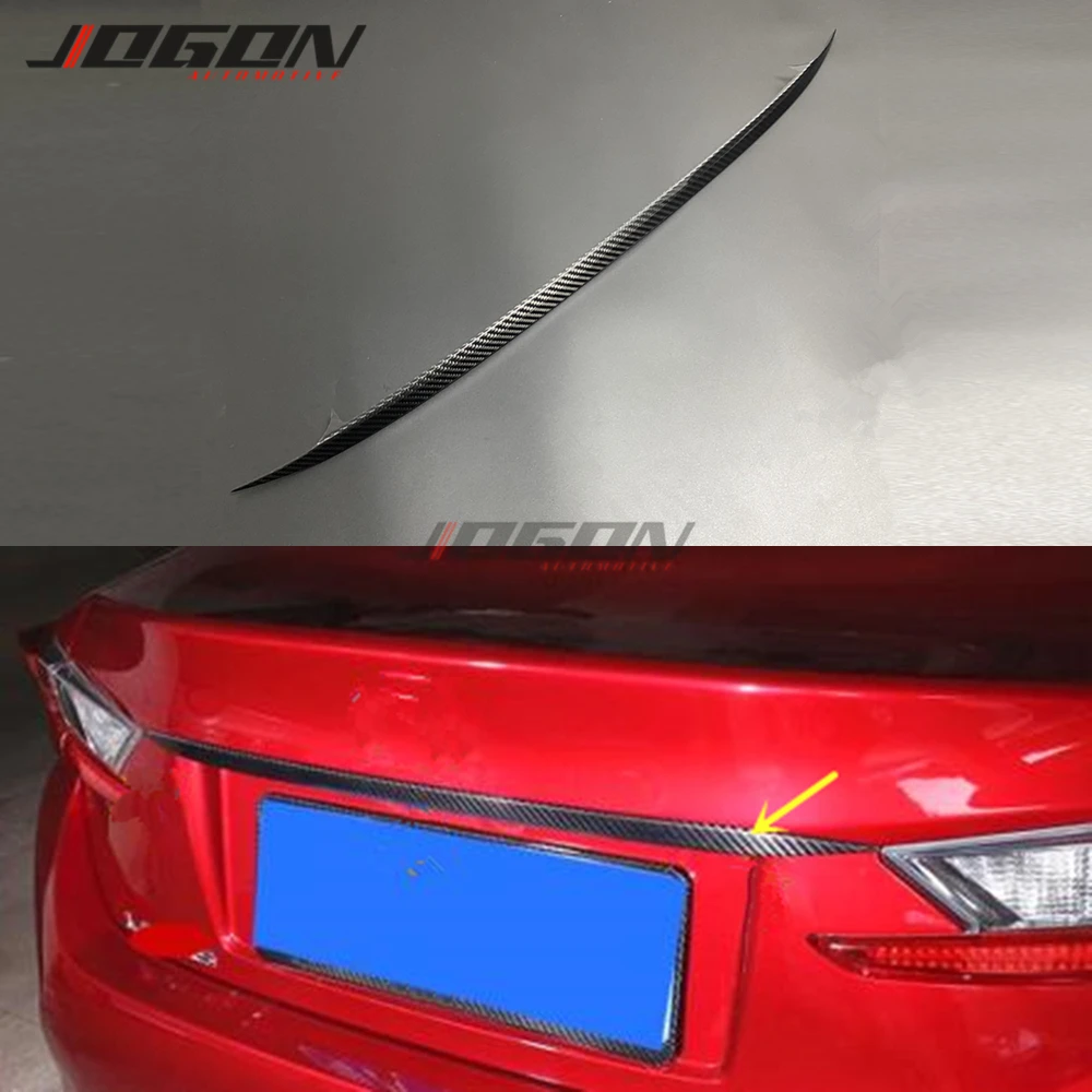 Carbon Fiber Car Exterior Rear Trunk Logo Sticker Trim Above Number License For Lexus RC200 300 350 RC F SPORT 2015 - 2019