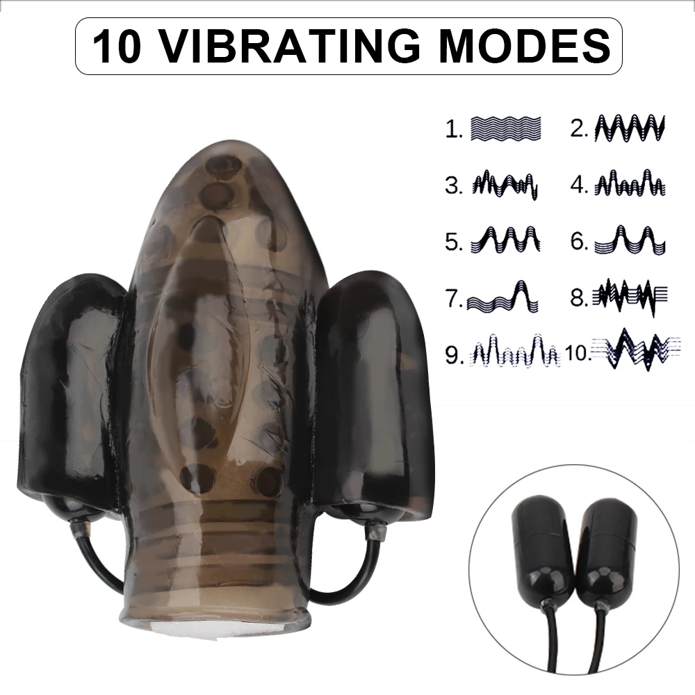 Penis Sucking Vibrator 10 Modes Glans Trainer Delayed Ejaculation Cock Sleeve Silicone Spikes Male Masturbator Sex Toys for Men