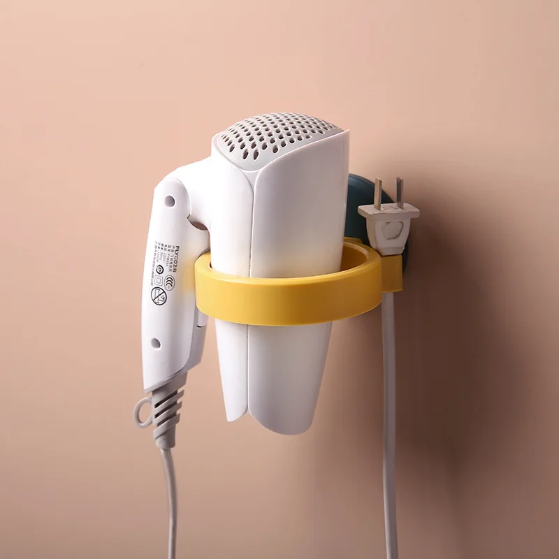 Wall Mounted Hair Dryer Holder Bathroom Holder for Hairdryer Nordic Design Suction Cups Dryer Support Plastic Blow Dryer Stand