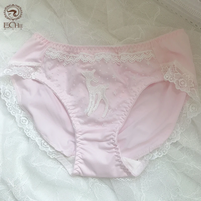 Japanese Panties Women Pinkpanties Lait Soie Sexy Lace Underwear Women Lingerie Ropa Interior Femenine Cutecartoon Animal Briefs