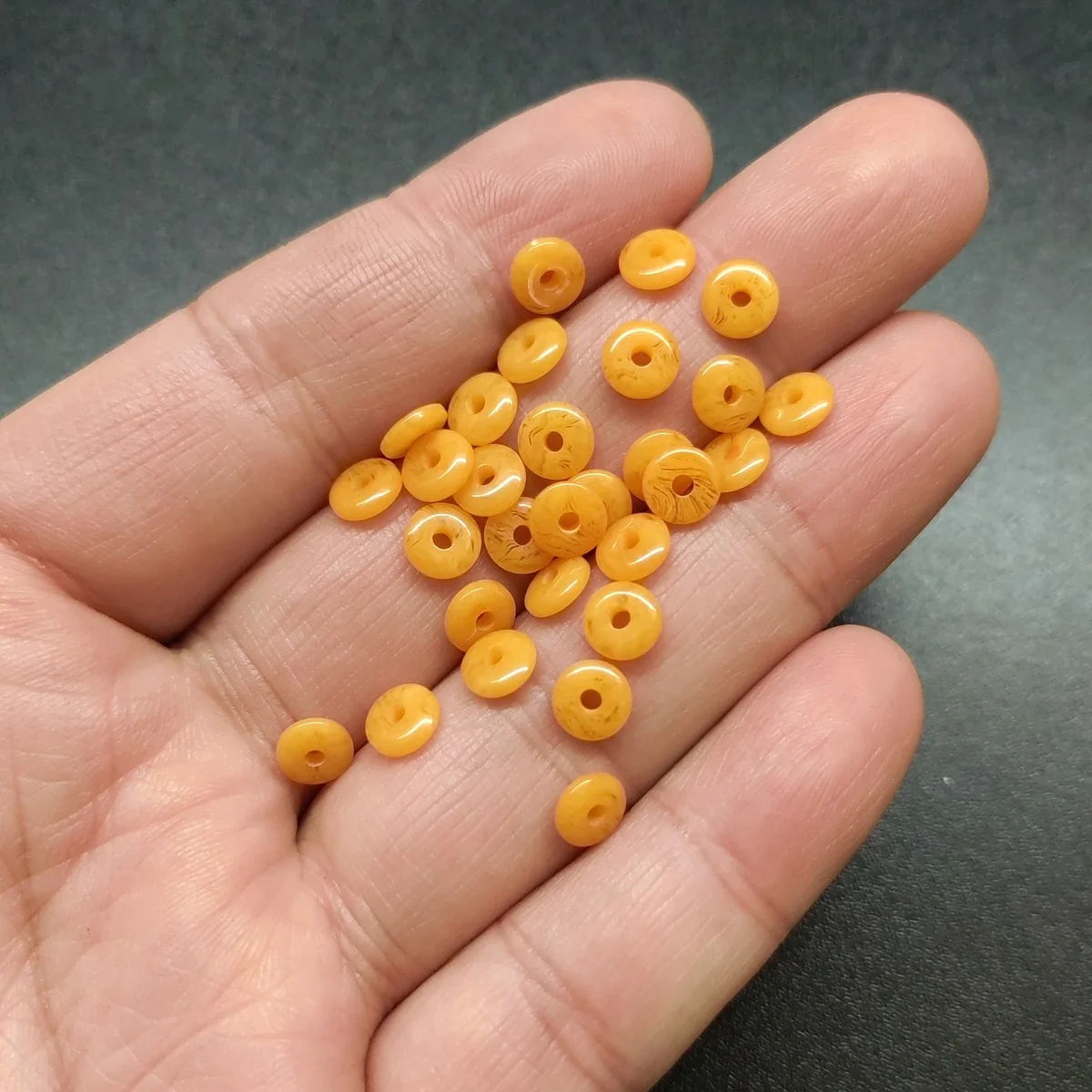 100pcs Orange Flat Round Resin Imitation Amber 6mm 8mm 10mm 12mm Loose Spacer Beads Wholesale lot for DIY Crafts Jewelry Making