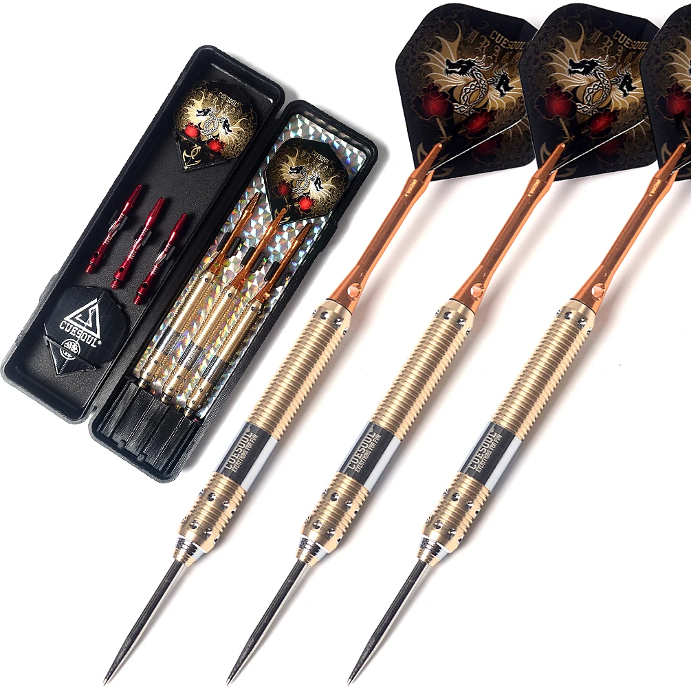 CUESOUL Dragon Series 21/23/25g Steel Tip Darts with Slim Dart Case