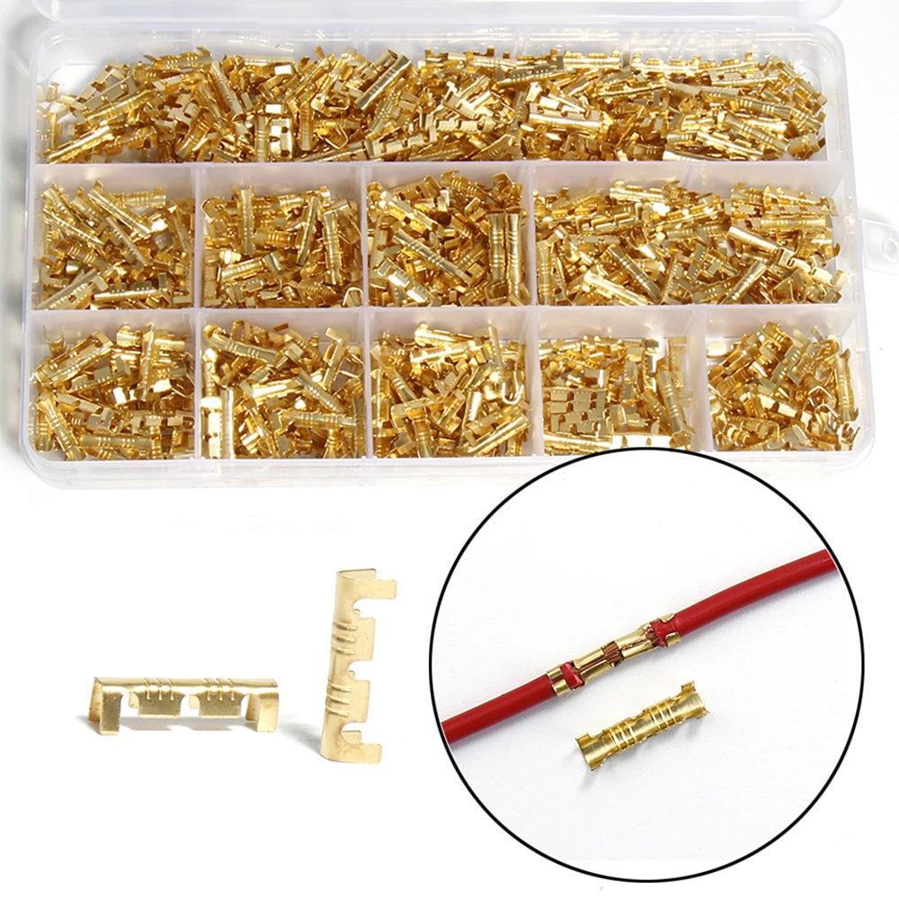 

500/600pcs U-shaped Crimp terminal cold small teeth fascia wire Docking quick connectors tool sn48b Kit