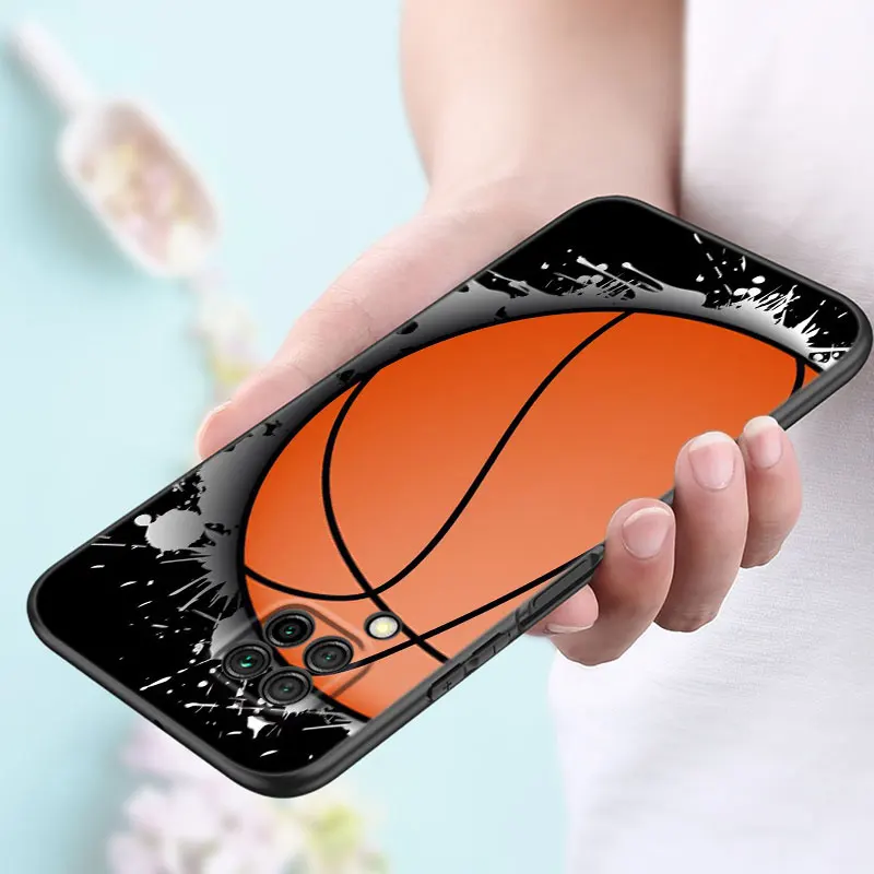 Basketball Basket Case For Huawei P50 P40 P30 P20 Pro P10 P9 P8 Lite 2017 P Smart Z S 2021 2020 Pro 2019 2018 Black Cover