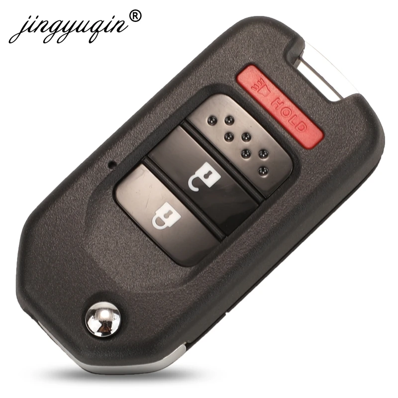 jingyuqin Modified Flip Remote Key Shell For Honda FIT XRV VEZEL CITY JAZZ CIVIC HRV 2/3/4 Buttons Folding Key Case Fob Upgrade