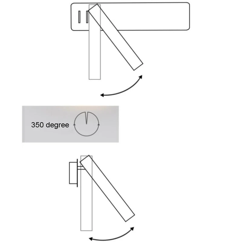 โคมไฟติดผนัง LED อ่านหนังสือสําหรับห้องนอนหัวเตียงโรงแรม Night Book โคมไฟหมุนโคมไฟติดผนังข้างเตียง 3W Spot LED LIGHT