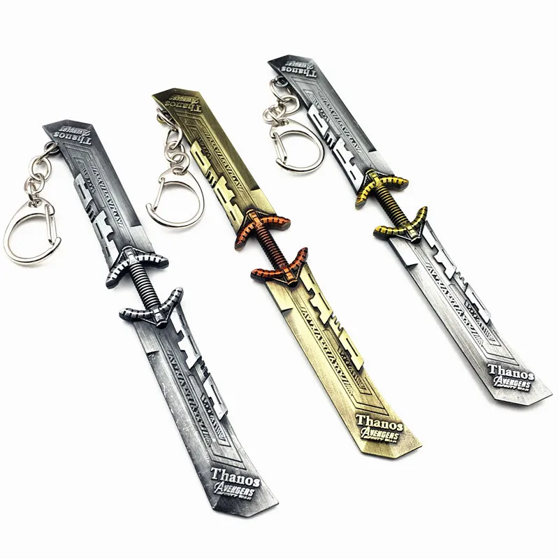 Movie Sword Keychain Super Hero Metal Weapon Model Pendant Key Chains Trinket Llaveros Men Women Fans Gift Jewelry