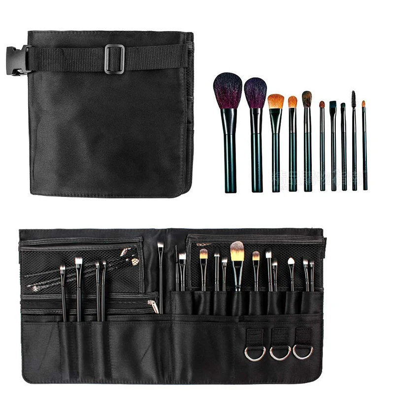 Makeup Brush Belt Waist Bag Professional Women Large Capacity Leather Artist Beautician Tools Pack Case