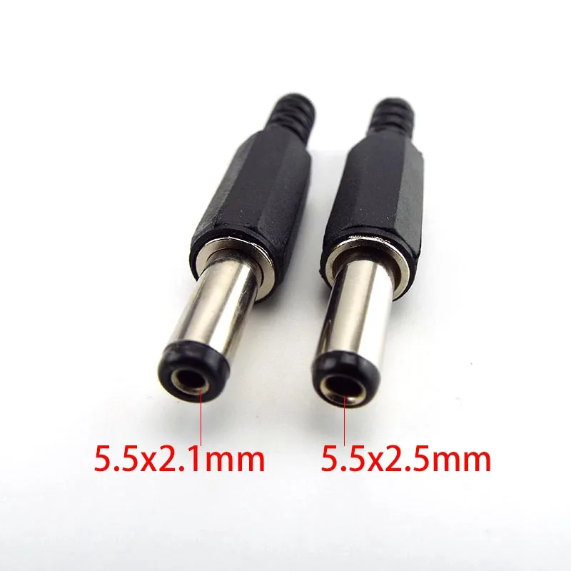 5/10pcs DC female male Power supply Plug Connectors 5.5mm x 2.1mm 5.5x2.5mm Female male Jack Socket Adapter Wire 5525 5521