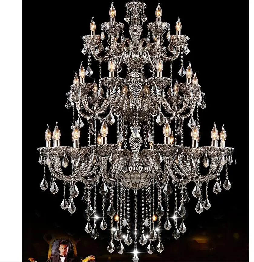 

Smokey Chandelier Modern crystal lights Decora K9 Crystal Chandelier LED Candle Chandeliers Crystal Villa Living Room Chandelier