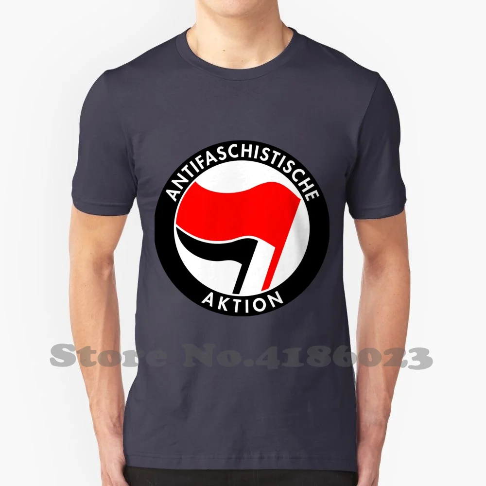 Antifaschistische Aktion Left Leftist Afa 100% Cotton T-Shirt Antifaschistische Aktion Anarchist Socialist Socialism Black