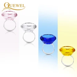 Quewel Crystal Adjustable Glue Ring Eyelash Extension Glue Pallet Finger Rings Holder Professional Fake Lashes Adhesive Pallet