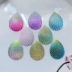 Large shell surface drop shape resin flat back Aboriginal earrings decorative Rhinestone DIY jewelry accessories 18pcs /lot