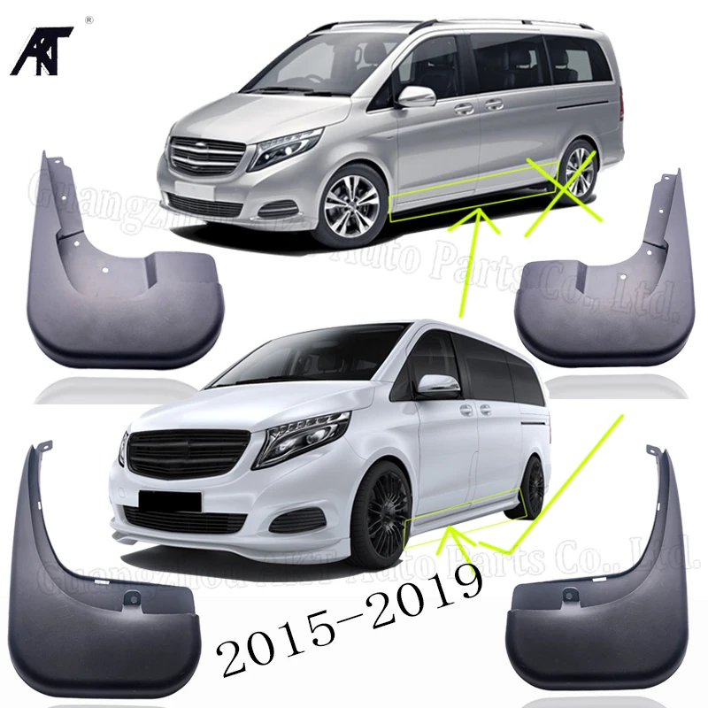 Car Mud Flaps Splash Guards Fender Mudguard For Mercedes V Class Benz W447 Metris Viano 2015-2019  with side skirts