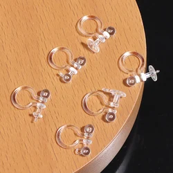 20pcs/Lot Transparent Ear Clip Base For Jewelry Making Ear Plug Resins Plastic Earrings Base Setting DIY Jewelry Accessories