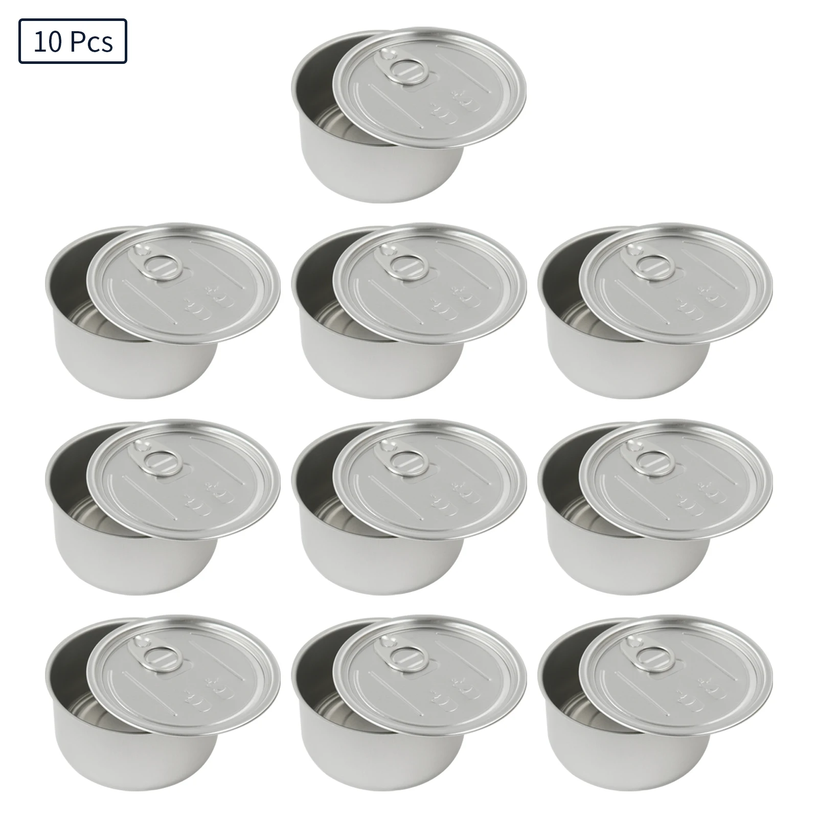 10Pcs Aluminum Tins Storage Cans Press In Self-seal By Machine Tin Can with Ring Lid for Candy Cake Tea Storage Jars Candle Gift
