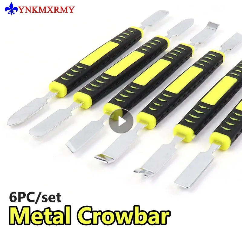 Metal Crowbar 6-Piece Set Small Metal Spudger Pry Opening Repair Tools Kit For Mobile Phone Metal Crowbar Pry Bar Dropshipping