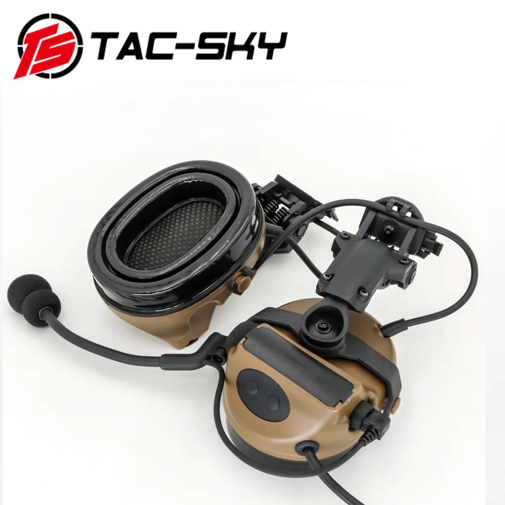 TAC SKY COMTAC Tactical Headset COMTAC II Helmet Mount Noise Reduction Pickup Shooting Headset PTT Adapter Walkie-Talkie Headset