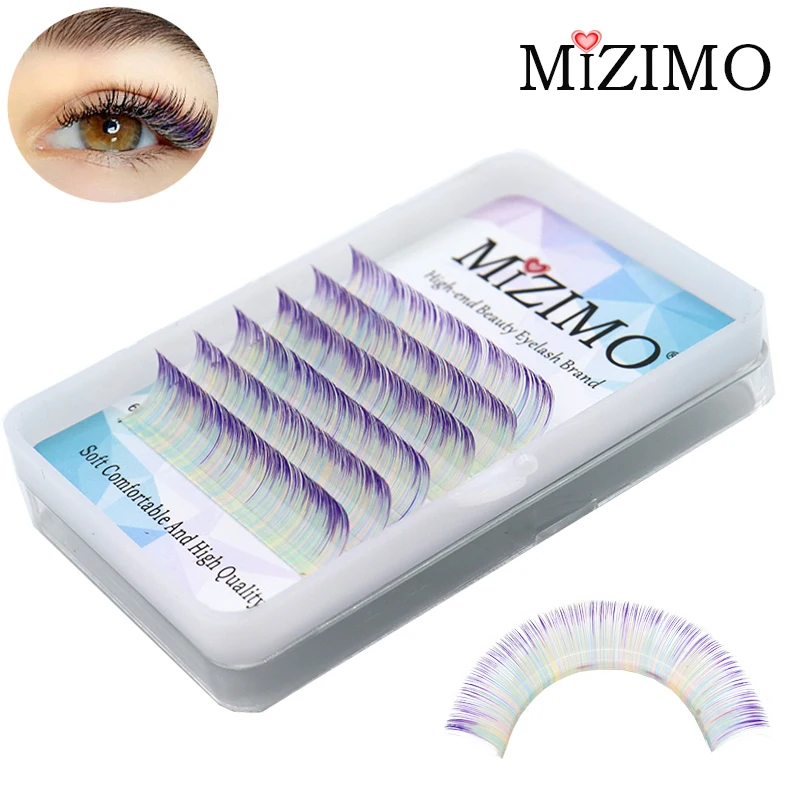 Personalized new color grafted eyelashes yellow blue two-color artificial mink hair handmade eyelash extension tool