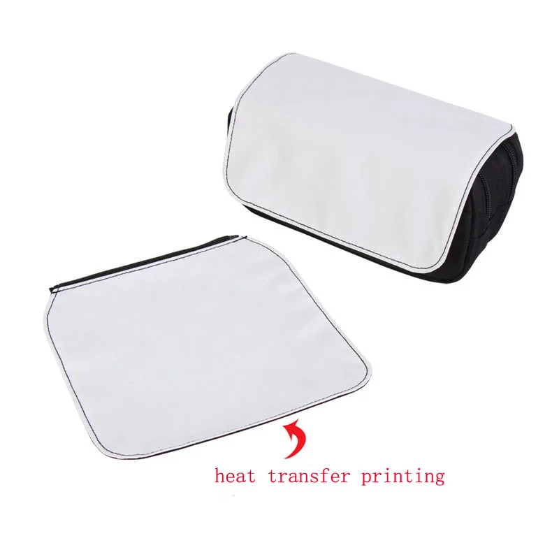 3pcs Cosmetic Bags Sublimation DIY White Blank Polyester Double Layer Makeup Bag image 2