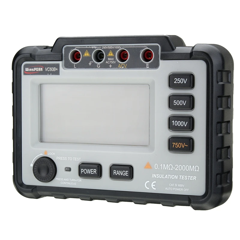 Imagem -03 - Isolamento Digital Resistência Tester Medidor Megohm Original Alarme de Entrada de Curto-circuito Alta Tensão Vc60b Mais 1000v