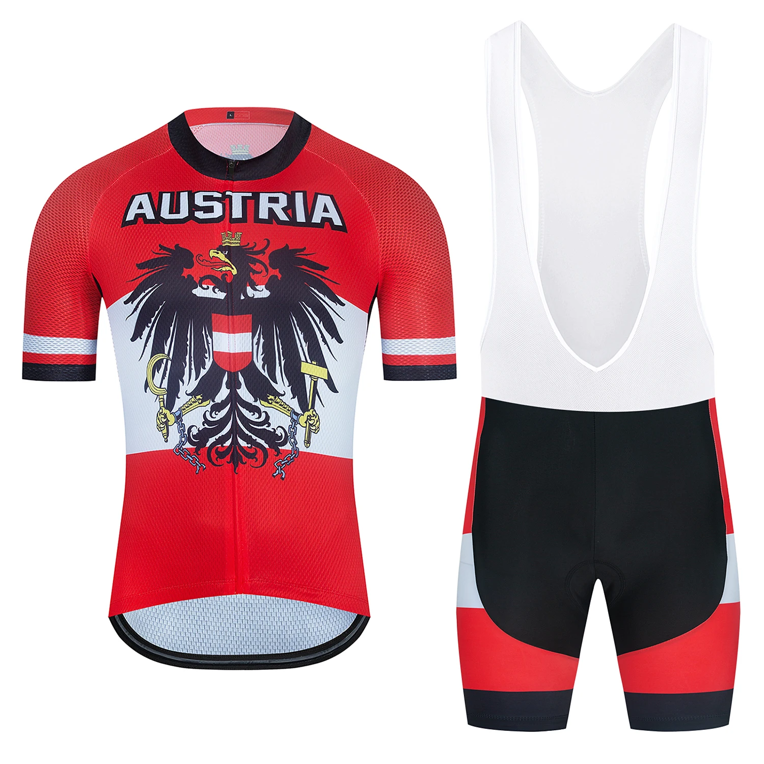 

New Austria National Cycling Jersey Set 2022 Summer Mens Bicycle Clothing Bike Shirts Suit Bicycle Bib Shorts MTB Ropa Maillot