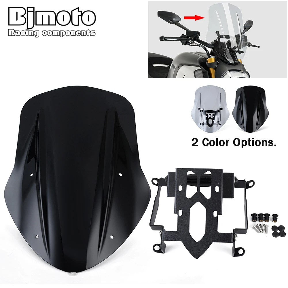 

Street Bike Windshield Windscreen For Ducati Diavel 2019 2020 2021 Motorcycle Front Windshield Wind screen