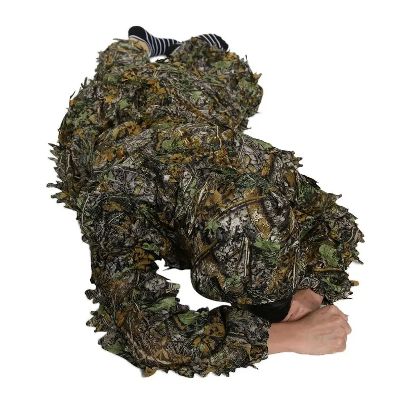 Hunting clothes New 3D maple leaf Bionic Ghillie Suits Yowie sniper birdwatch airsoft Camouflage Clothing jacket and pants