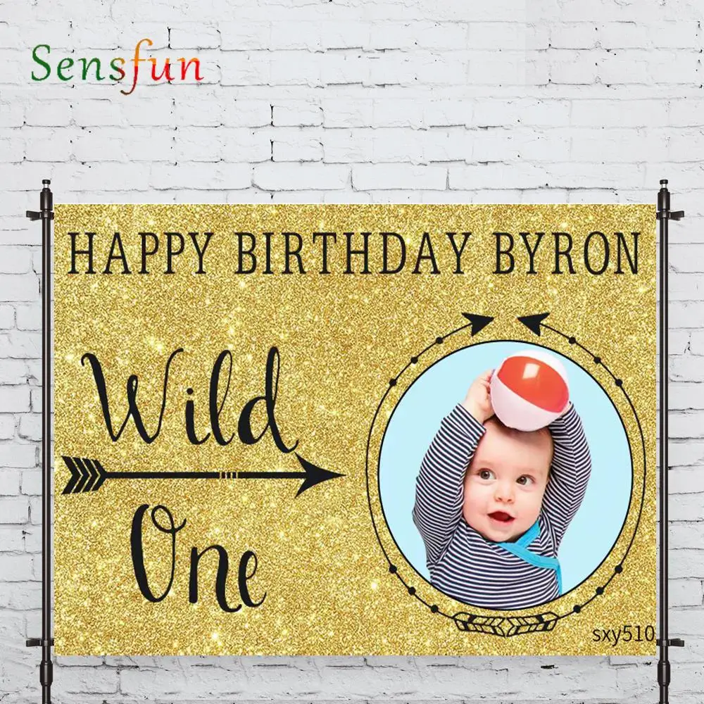 LEVOO Background For Photo Studio Baby Shower Birthday Wild One Golden Photocall Photobooth Decor Studio Custom Shoot Prop