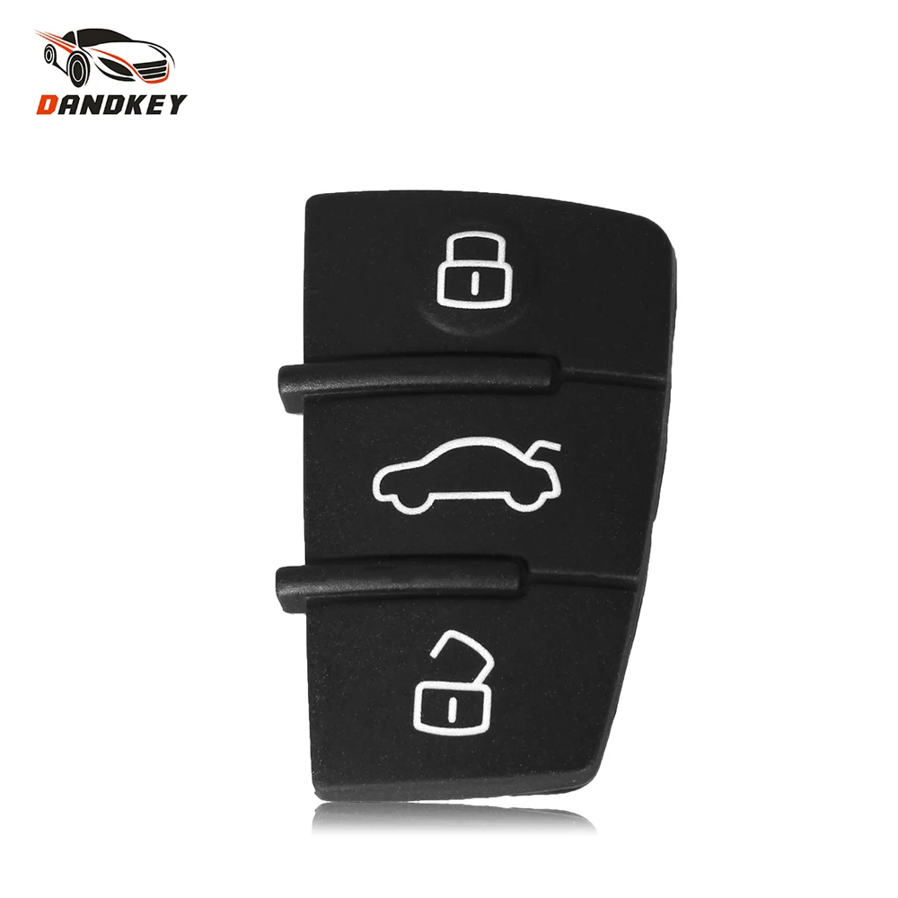 

Dandkey 2pcs For Audi A3 A4 A5 A6 A8 Q5 Q7 TT S LINE RS Replacement 3 Buttons Key Pad Rubber Remote Key Shell Fob Case