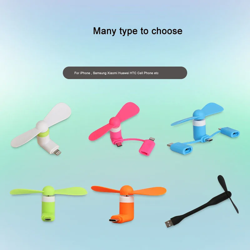 3-In-1Mini usb Fan tipi C mikro usb Mini Fan soğutucu iPhone Samsung Xiaomi Huawei HTC cep telefonu yüksek kalite usb soğutma fanı