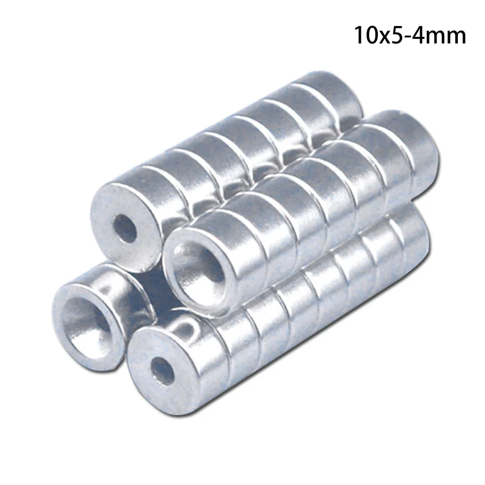 10~200PCS 10x5-4 Stong Neodymium Magnets Disc 10x5 mm Hole 4mm Minor Diameter Magnet Round Countersunk Magnetic 10*5-4 mm 10*5