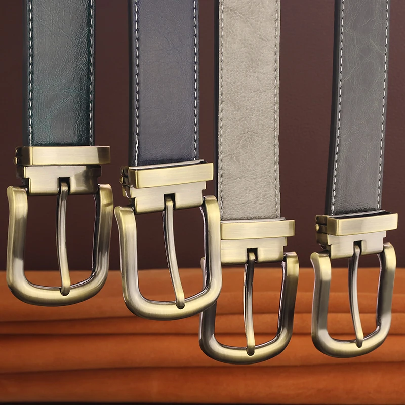 2021 Nieuwe Toevallige Koeienhuid Riem Retro Solid Pin Gesp Designer Riem Mannen Corset Riem Mode Lederen Merk