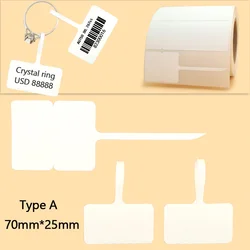 500Pcs Blank Price  Label Stickers Jewelry Tags Thermal Paper Label Hang Tag for Earring Ring Necklace Bracelet Glasses 70*30