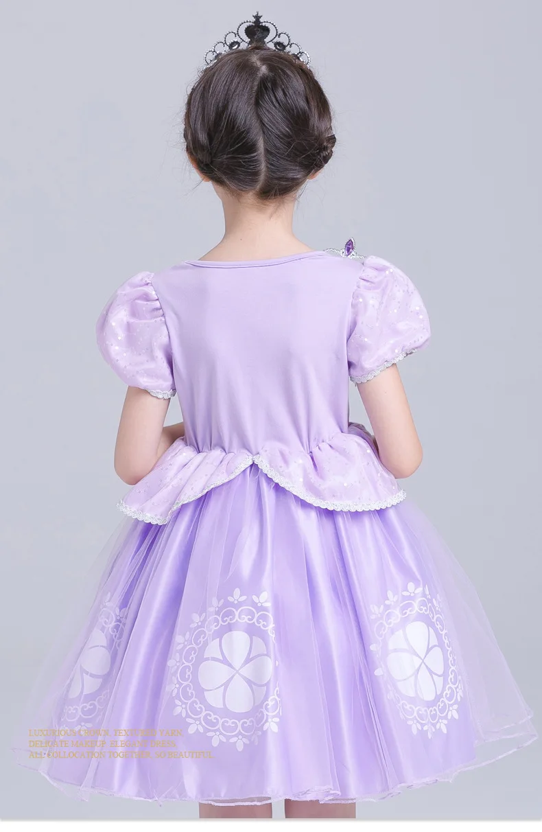 Robe de princesse à manches bouffantes pour filles, tenue fantaisie à paillettes pour fête d'anniversaire, vêtements Cosplay