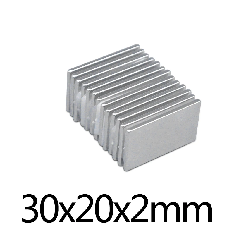 5~50PCS 30X20X2 mm Super Strong Neodymium Magnet 30*20*2 mm Block Permanent Magnet 30x20x2mm Powerful Magnets N35 Magnetic