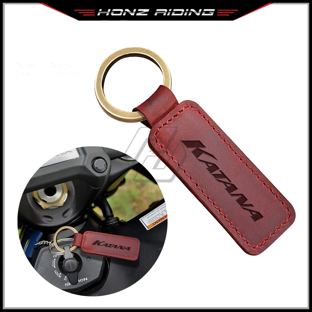 

For Suzuki KATANA 125 250 400 Key Motorcycle Cowhide Keychain Key Ring Case